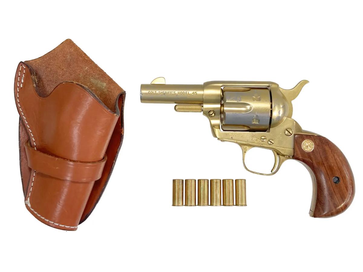 [CAW] コルト SAA シェリフズ ダミーカート金属モデルガン 完全限定品 再塗装 ホルスター付き (中古)