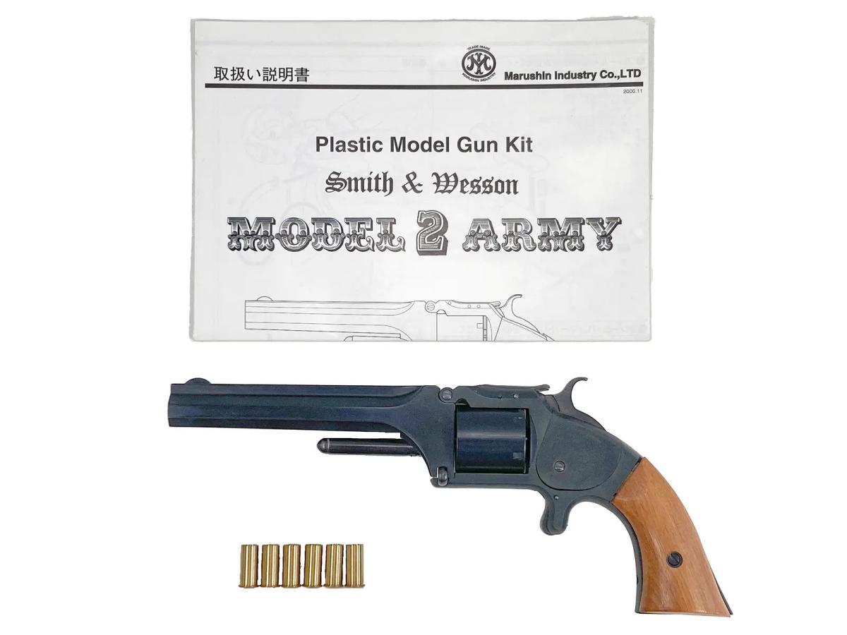[マルシン] S&W Model2 Army マットブラック HW 発火モデルガン 木製グリップ装備 ブルーイングカスタム (中古)