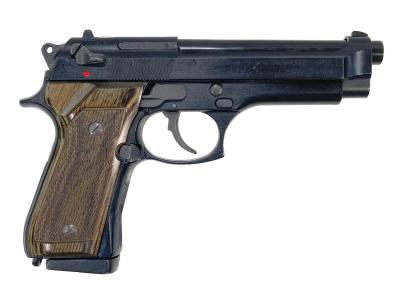 [スズキ] ベレッタ M92SB ABS 発火モデルガン ヘアライン仕様 木製グリップカスタム (中古)サブ画像へ1