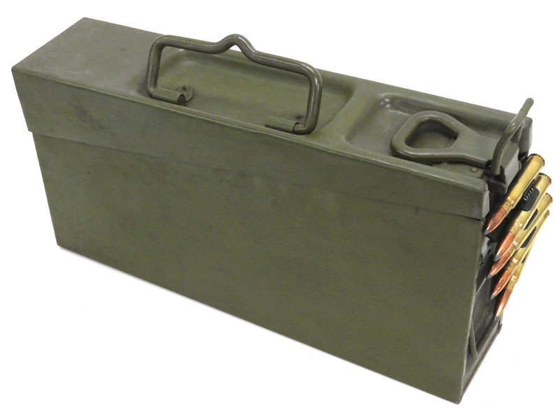 [NB] ドイツ軍  MG34/42 アモ缶 弾薬箱 AMMO BOX 8x57mm弾薬ベルト付き (中古) メイン画像