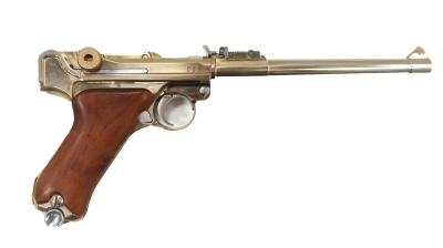 [マルシン] ルガーP08 8インチ Lange Lauf 木製グリップ 金属モデルガン スムース木製グリップカスタム (中古)サブ画像へ2