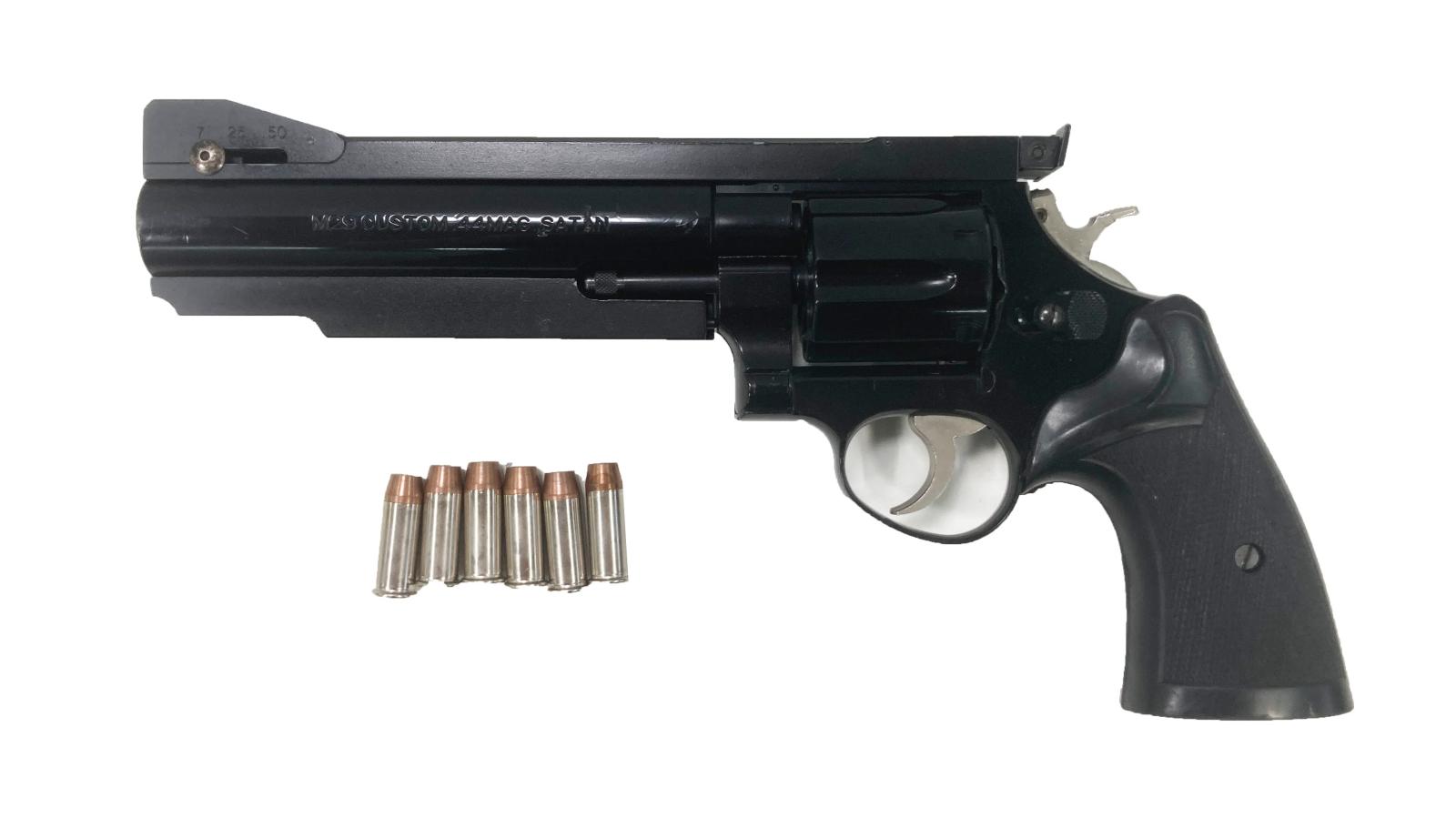 [コクサイ] S&W M29 .44マグナム SATAN サターン カスタム 6インチ 発火モデルガン シリンダずれ 動作可 片面ホワイト入り (中古)