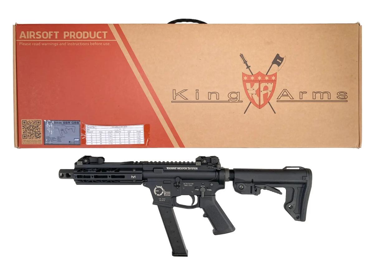 [KingArms] PCC ピストルキャリバー TWS 9mm SBR GBB ブラックカラー (中古)