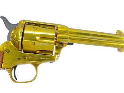 [タナカ] コルト SAA シビリアン ゴールド 木製グリップ SMG金属モデルガン 再塗装 (中古)サブ画像へ2