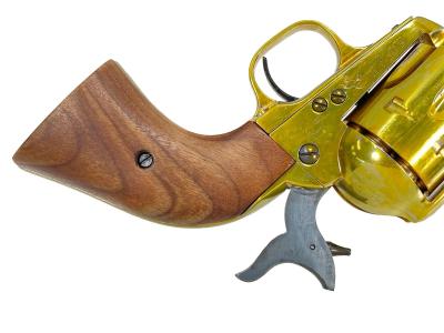 [タナカ] コルト SAA シビリアン ゴールド 木製グリップ SMG金属モデルガン 再塗装 (中古)サブ画像へ3