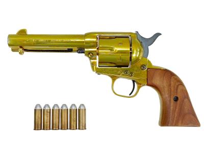 [タナカ] コルト SAA シビリアン ゴールド 木製グリップ SMG金属モデルガン 再塗装 (中古)サブ画像へ6