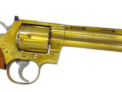 [コクサイ] コルトパイソン 6インチ 金属モデルガン 再塗装品 シリンダーフリー 木目調プラグリップ トリガーアクションなど可 (ジャンク)サブ画像へ3