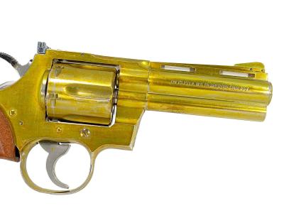 [コクサイ] コルトパイソン 4インチ 金属モデルガン 再塗装品 木目調プラグリップ 撃針つぶれ 動作可 (訳あり)サブ画像へ3
