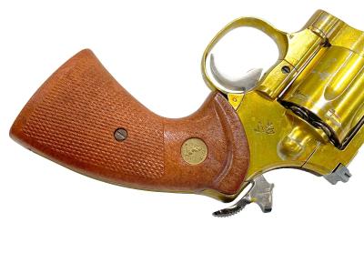 [コクサイ] コルトパイソン 4インチ 金属モデルガン 再塗装品 木目調プラグリップ 撃針つぶれ 動作可 (訳あり)サブ画像へ4