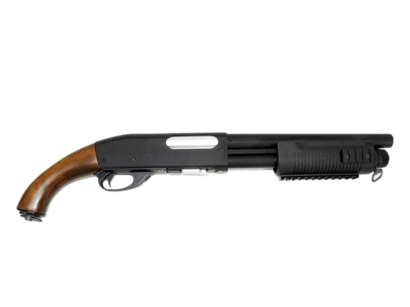 S&T] M870 ソードオフ リアルウッド エアーショットガン フォア