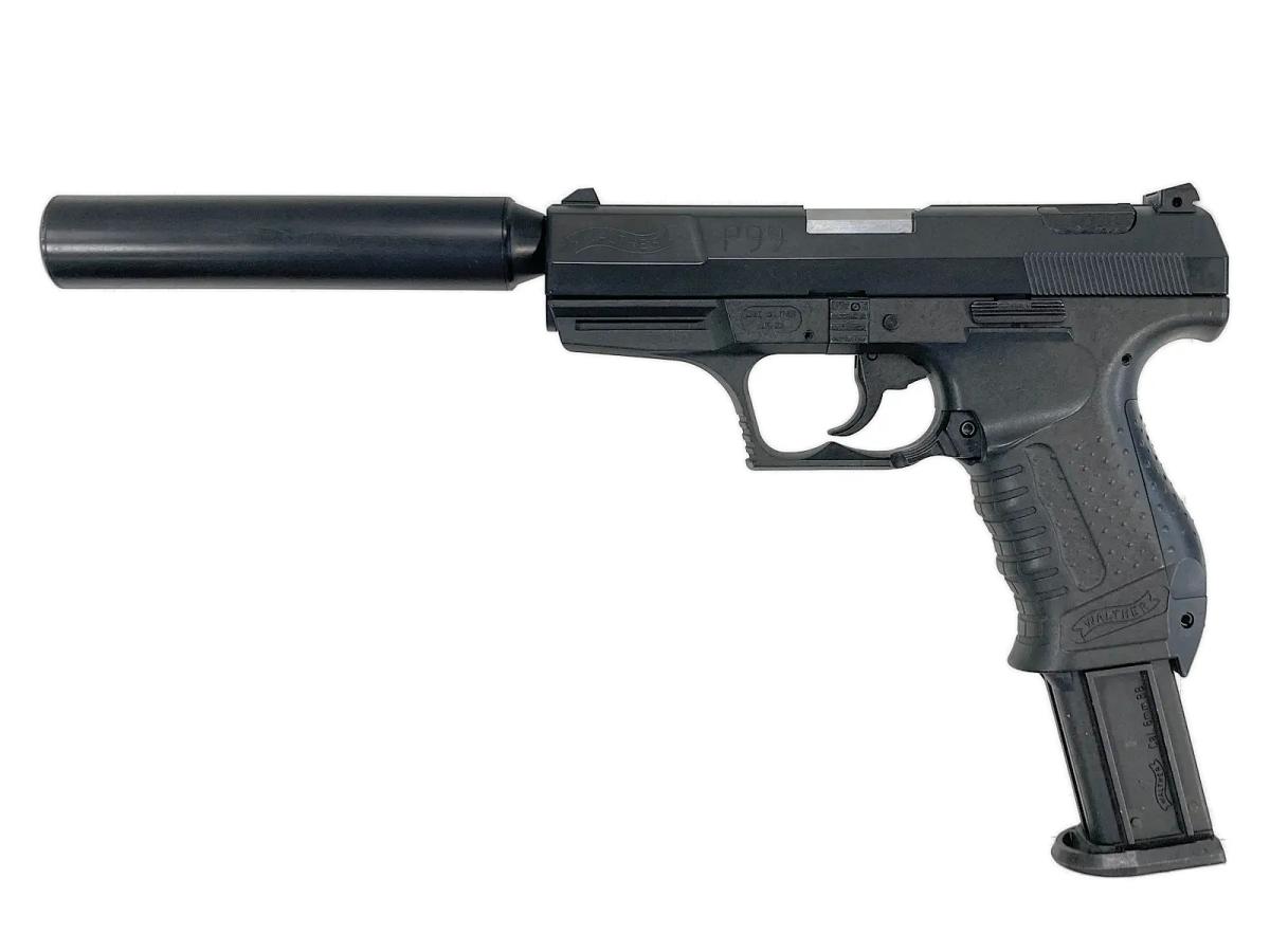 [マルゼン] Walther ワルサー P99 正規ライセンス ガスブローバック アウターバレル/ロングマガジンカスタム マガジンガス漏れ/バックストラップベトつき (訳あり)