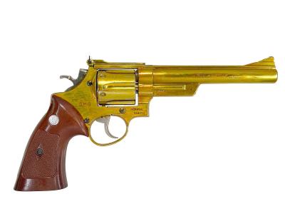 [コクサイ] S&W M29 .44マグナム 8インチ 金属モデルガン 再塗装 木目調プラグリップ シングルアクション不調 動作可 (訳あり)サブ画像へ1
