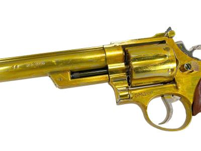 [コクサイ] S&W M29 .44マグナム 8インチ 金属モデルガン 再塗装 木目調プラグリップ シングルアクション不調 動作可 (訳あり)サブ画像へ2