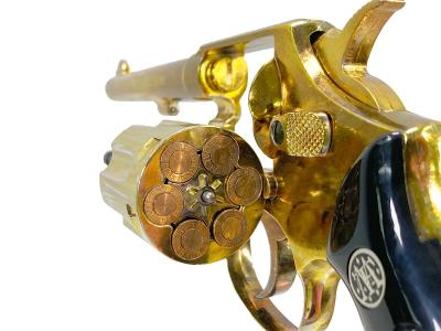 [コクサイ] S&W M10 6インチ 金属モデルガン 再塗装品 グリップ割れ シリンダ若干ずれ 動作可 (訳あり)サブ画像へ6
