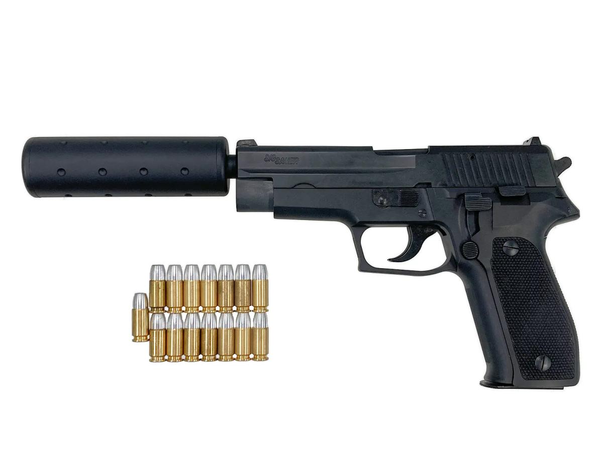 [タナカ] SIG SAUER P226 HW モデルガン スレッデッドバレルカスタム デトネーター欠品 サプレッサー付属 箱無し (中古)