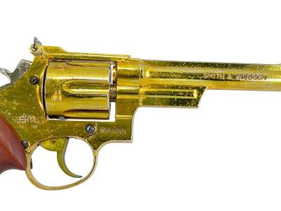 [コクサイ] S&W M19 6インチ 金属モデルガン 再塗装 スムース木グリカスタム シングルアクション不調 動作可 (訳あり)サブ画像へ3