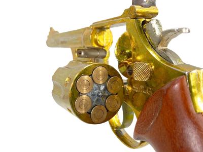 [コクサイ] S&W M19 6インチ 金属モデルガン 再塗装 スムース木グリカスタム シングルアクション不調 動作可 (訳あり)サブ画像へ5