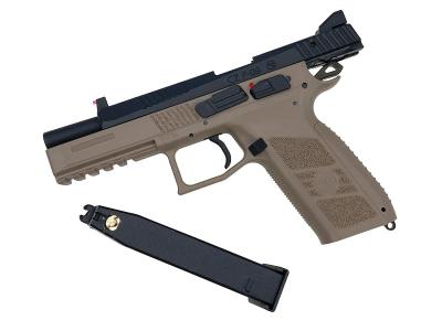 [Carbon8] CZ P09 TAN タンカラーCO2 ガス ブローバック ガスガン 新型 チャンバー搭載 ガス漏れあり 発射可 (訳あり)サブ画像へ5