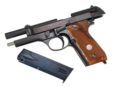 [ACG/スズキ] ベレッタ M92SB EX HW ヘアラインメタルフィニッシュ 発火モデルガン グリップカスタム (中古)サブ画像へ6