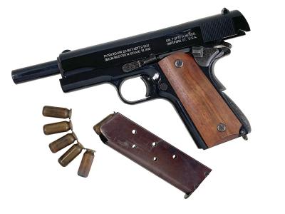 [MGC] コルトガバメント ABS スムース木製グリップカスタム ホワイト入 モデルガン (中古)サブ画像へ6