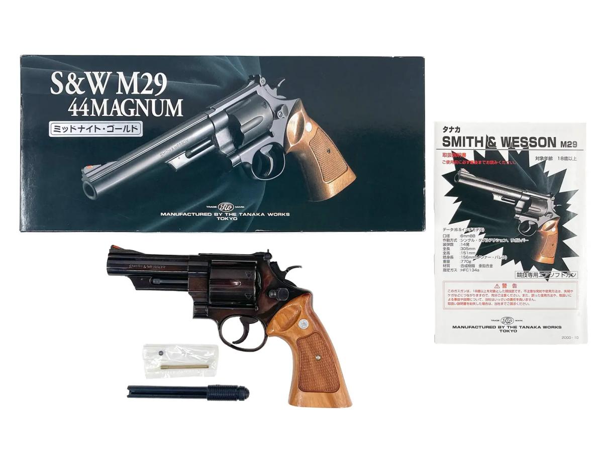 [タナカ] S&W M29 4インチ ミッドナイトゴールド ガスリボルバー グリップカスタム (中古)