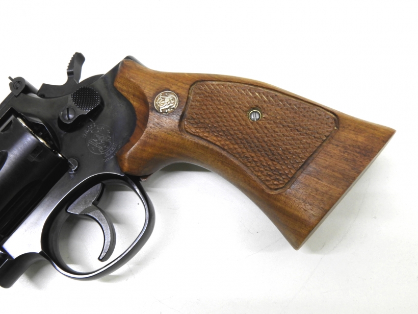 タナカ] S&W M19 4インチ スチールフィニッシュ 木製グリップカスタム 