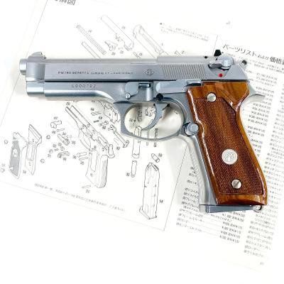 [マルシン] ベレッタ M92FS ステンレス リアル刻印 シルバーABS INOX 発火モデルガン 木製グリップカスタム (未発火)サブ画像へ1