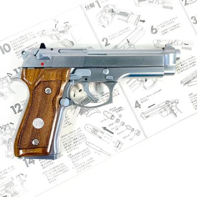 [マルシン] ベレッタ M92FS ステンレス リアル刻印 シルバーABS INOX 発火モデルガン 木製グリップカスタム (未発火)サブ画像へ3