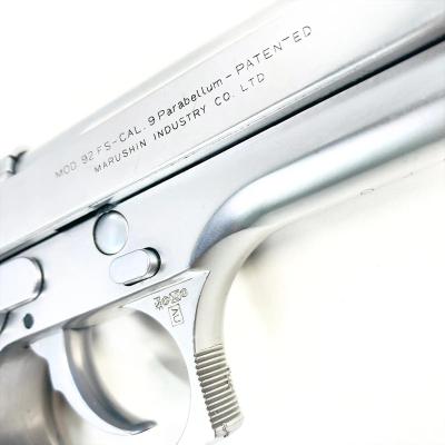 [マルシン] ベレッタ M92FS ステンレス リアル刻印 シルバーABS INOX 発火モデルガン 木製グリップカスタム (未発火)サブ画像へ4