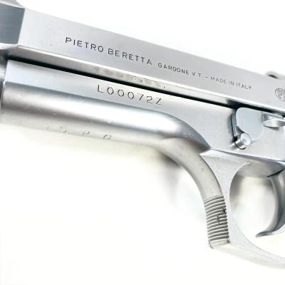 [マルシン] ベレッタ M92FS ステンレス リアル刻印 シルバーABS INOX 発火モデルガン 木製グリップカスタム (未発火)サブ画像へ5
