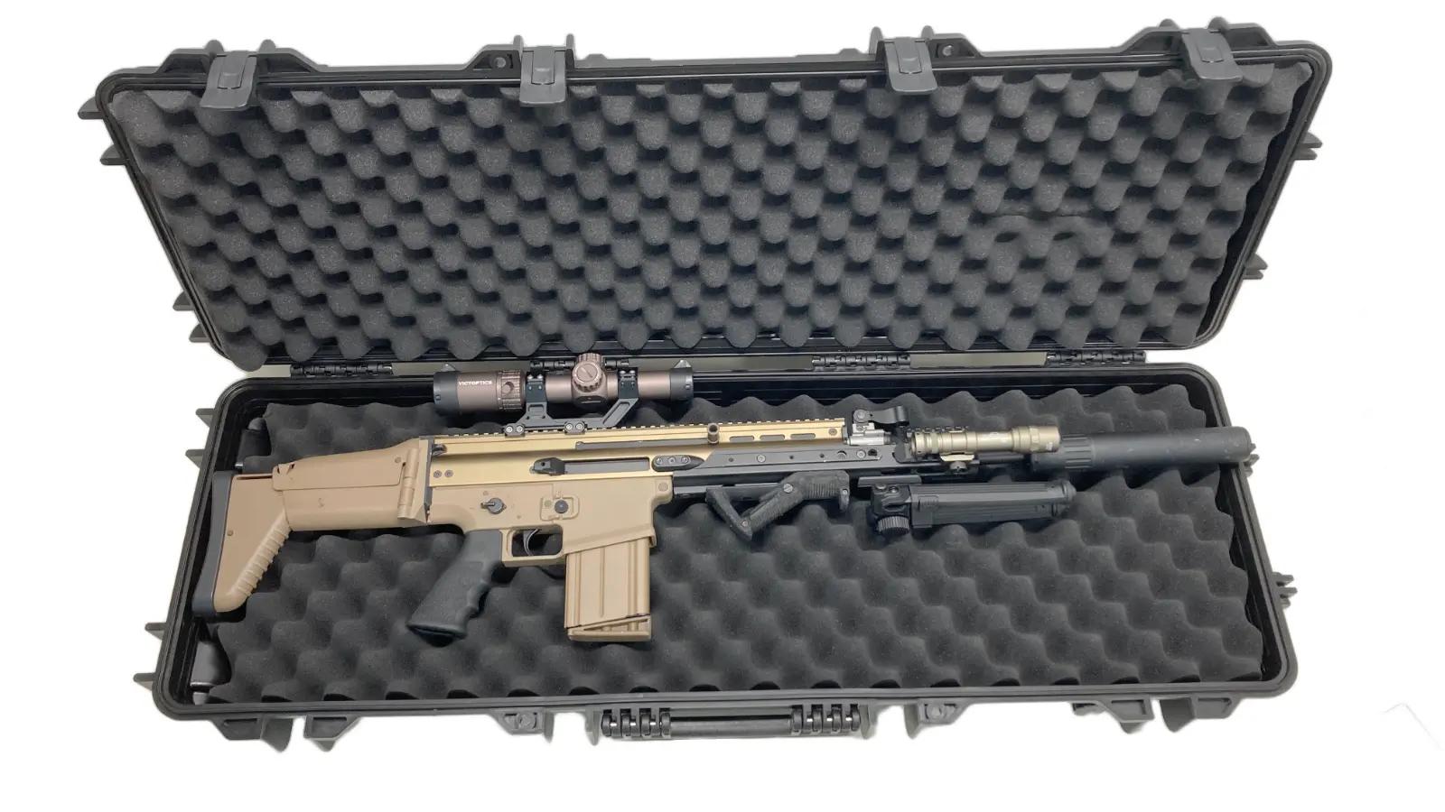 [WE] FN HARSTAL SCAR-H オープンボルト ガスブローバック TAN マークスマンカスタム ガンケース付 (中古)