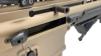 [WE] FN HARSTAL SCAR-H オープンボルト ガスブローバック TAN マークスマンカスタム ガンケース付 (中古)サブ画像へ7