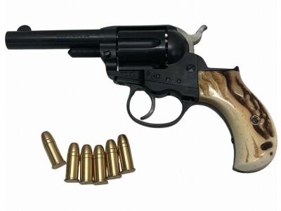 [HWS] コルト ライトニング・M1877 シェリフス 3.5インチ HW レザーアートケイン スタッグホーンタイプグリップカスタム 発火モデルガン (未発火)サブ画像へ1
