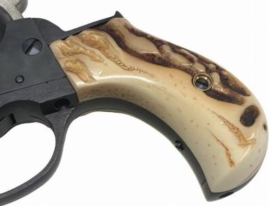 [HWS] コルト ライトニング・M1877 シェリフス 3.5インチ HW レザーアートケイン スタッグホーンタイプグリップカスタム 発火モデルガン (未発火)サブ画像へ5