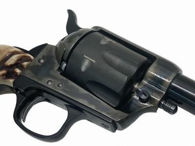 [HWS] コルト SAA シェリフスカスタム ケースハードゥン　レザーアートケイン スタッグタイプグリップ カスタム 発火モデルガン (中古)サブ画像へ4