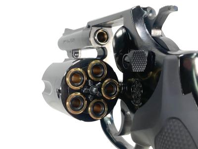 [マルシン] S&W M36 チーフスペシャル 6mmXカートリッジ WディープブラックABS 3インチ プラグリップ仕様 (中古)サブ画像へ6