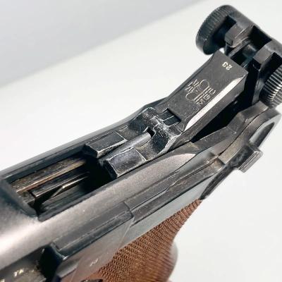 [MGC] ルガーP08 4インチ ABS ブローバック CP-HW ホワイト刻印 塗装・木製グリップ 発火モデルガン (中古)サブ画像へ6