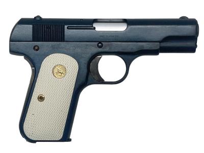 [MGC] コルト .32 オートマチック HW CPカートリッジ 発火モデルガン トリガーバー不良 ブルーイング/グリップ塗装カスタム (ジャンク)サブ画像へ2
