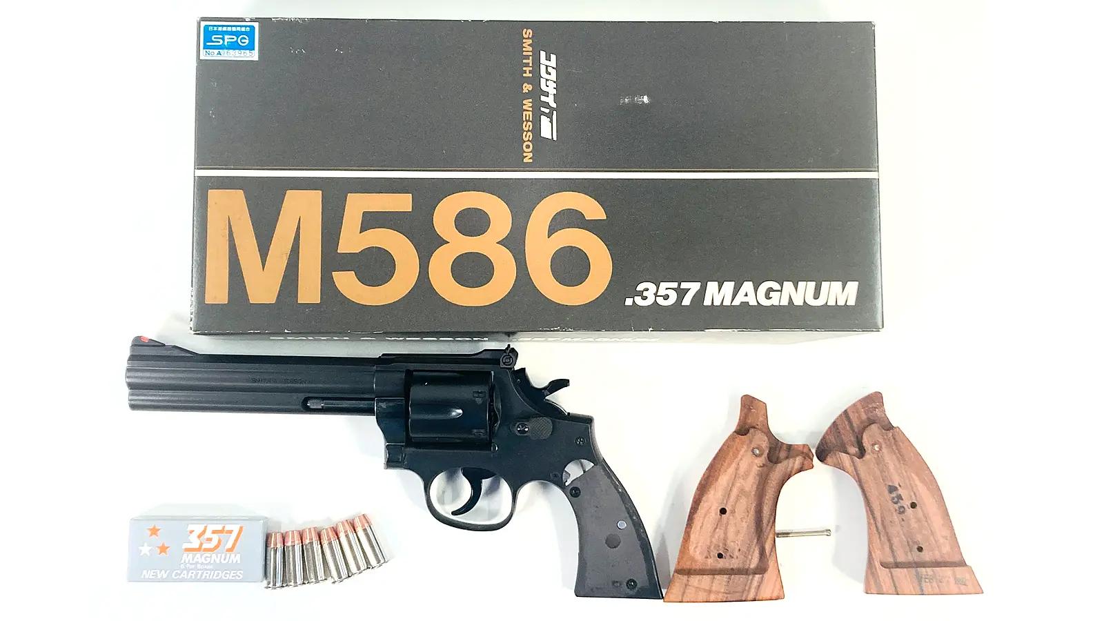 [コクサイ] S&W M586 .357マグナム 6インチ HW 発火モデルガン No.95 マット塗装＆S&W純正ゴンカロ・アルベスグリップカスタム (中古)