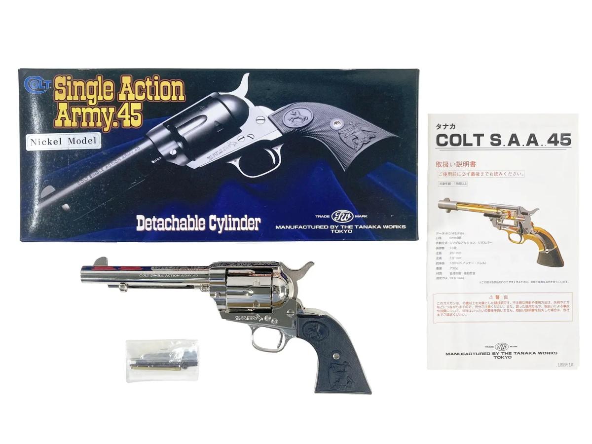 [タナカ] コルト SAA.45 D.C 5-1/2インチ アーティラリー ニッケルフィニッシュ (中古)