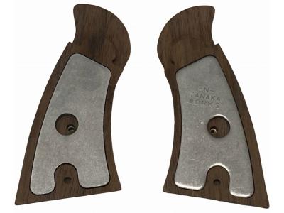 [タナカ] +Weight グリップシリーズ フラットボトム ウォールナット チェッカーグリップ Nフレームスクエアバット用 M29/M27 本体のみ (中古)サブ画像へ2