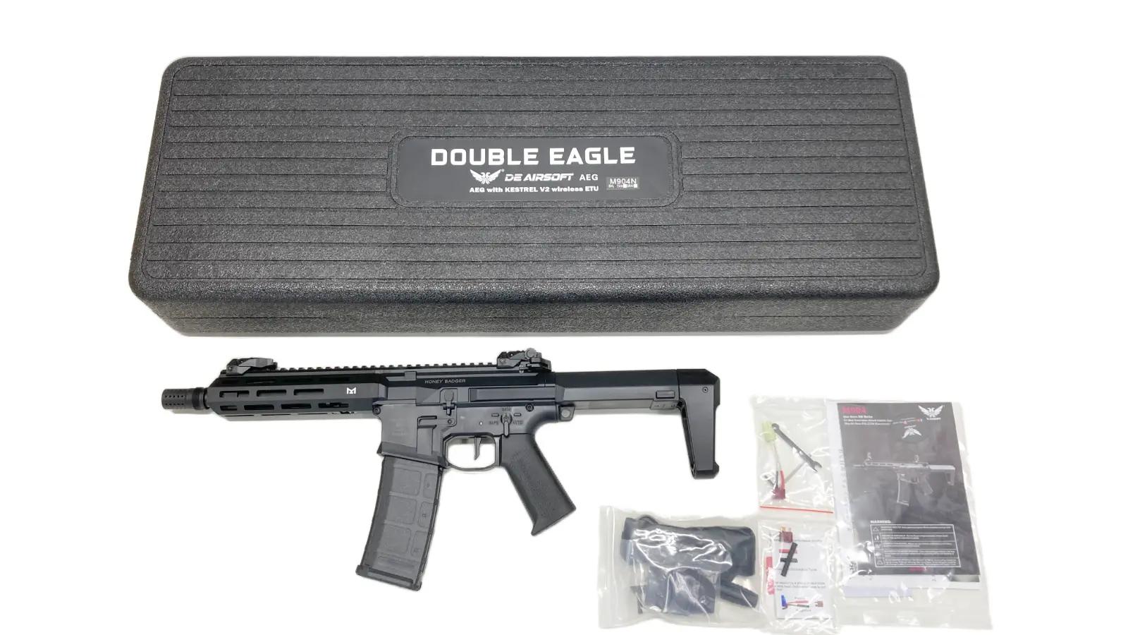 [ダブルイーグル] Honey Badger by Q SBR メタルハンドガード 【Kestrel V2搭載】 電動ガン M904N BK (中古)