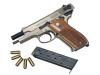 [マルシン] S&W M39 ABSシルバー マニュアルセフティ難 木製グリップカスタム (訳あり)