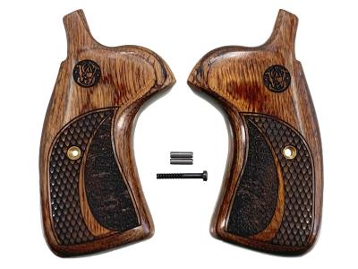 [アルタモント] S&W K_Lフレーム ラウンドバット用 スーパーウォールナット ALTAI Dragon&Stipple S&Wレーザーロゴ (中古)サブ画像へ1