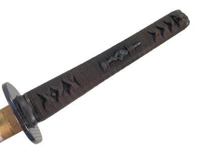[メーカー不明] 居合練習刀 大刀 脇差 黒鮫皮 采配図目貫 (中古)サブ画像へ1