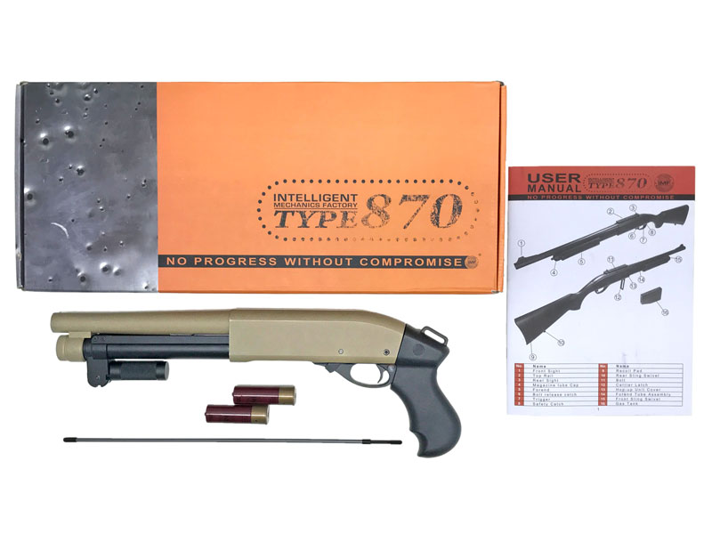 [Golden Eagle] M870 スーパー ショーティ TANカラー CQB ガスショットガン ガス漏れ (訳あり)