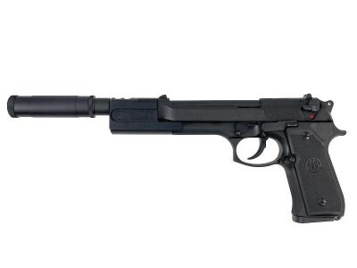 [タナカ] ベレッタ 92FS Professional Comp Evo2 HW オールブラック モデルガン サプレッサー付 (新品)サブ画像へ1