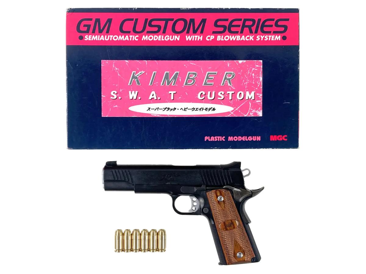 [MGC] キンバー KIMBER SWAT CUSTOM スーパーブラックHW  発火モデルガン 木製グリップ (中古)