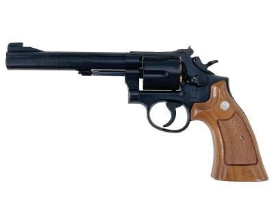 [HWS] S&W M15 コンバット・マスターピース 6インチ サービスサイズ 木製グリップ 標準装備 発火モデルガン グリップカスタム (中古)サブ画像へ1