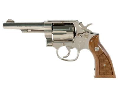 [タナカ] S&W M10 ミリタリー&ポリス 4インチ ニッケルフィニッシュ Version3 ガスガン +Weightグリップカスタム (中古)サブ画像へ1